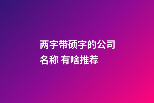 两字带硕字的公司名称 有啥推荐-第1张-公司起名-玄机派
